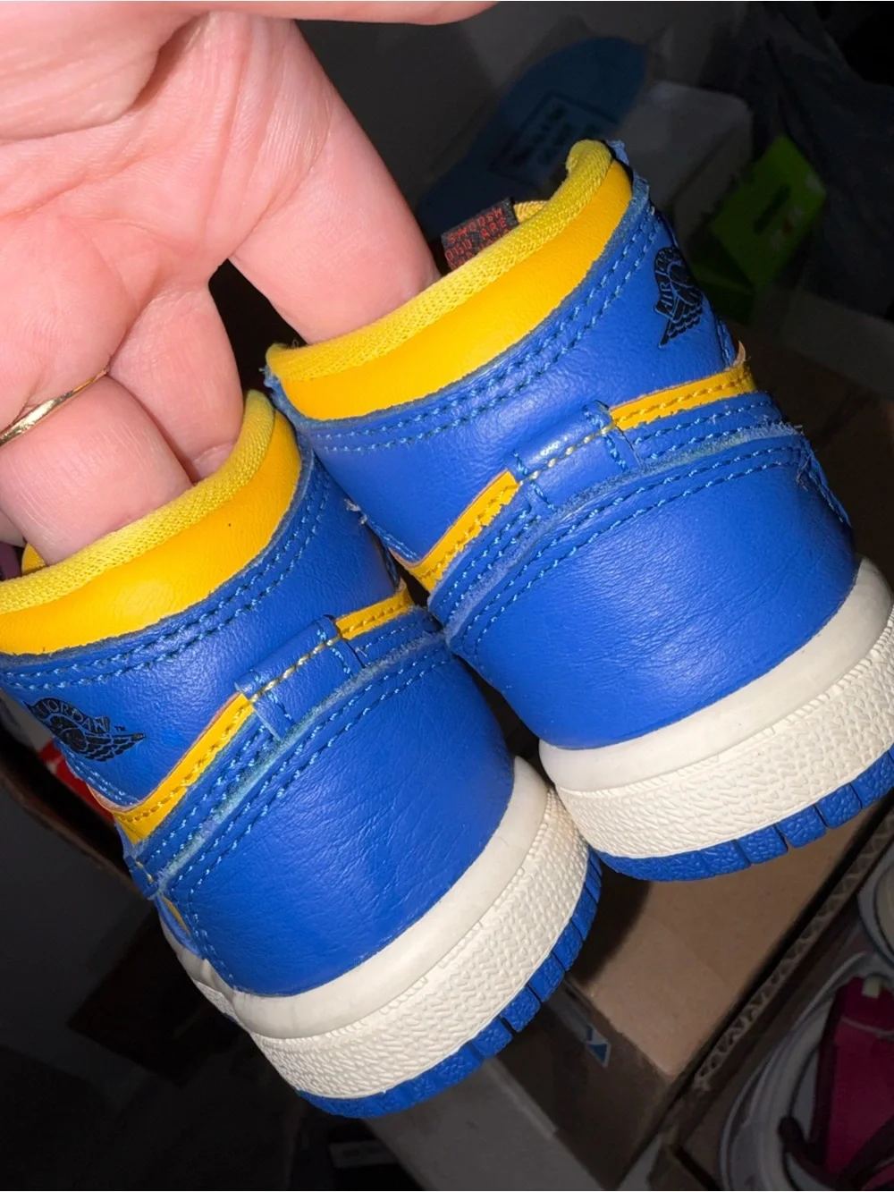 Nike Kids Blue and Yellow High-Top Sneaker (Toddler)